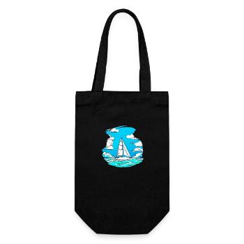 Sailing Ship Sailing Sailing Sailing Sailing Boat - Gift Bag for Bottles - black - Front