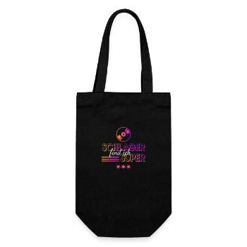 Schlager find ich super - Geschenkbeutel für Flaschen - Schwarz - Vorne