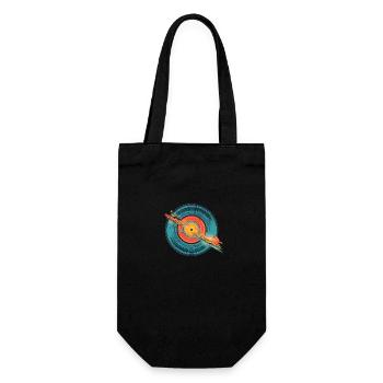Retro Disc - Geschenkbeutel für Flaschen - Schwarz - Vorne