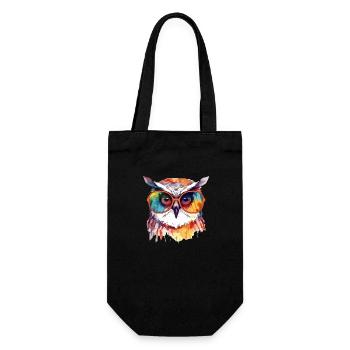 Chouchou la chouette à lunettes - Sac à bouteille - noir - Devant