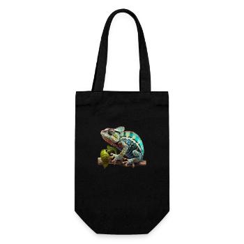 Caméléon sur branche - Sac à bouteille - noir - Devant