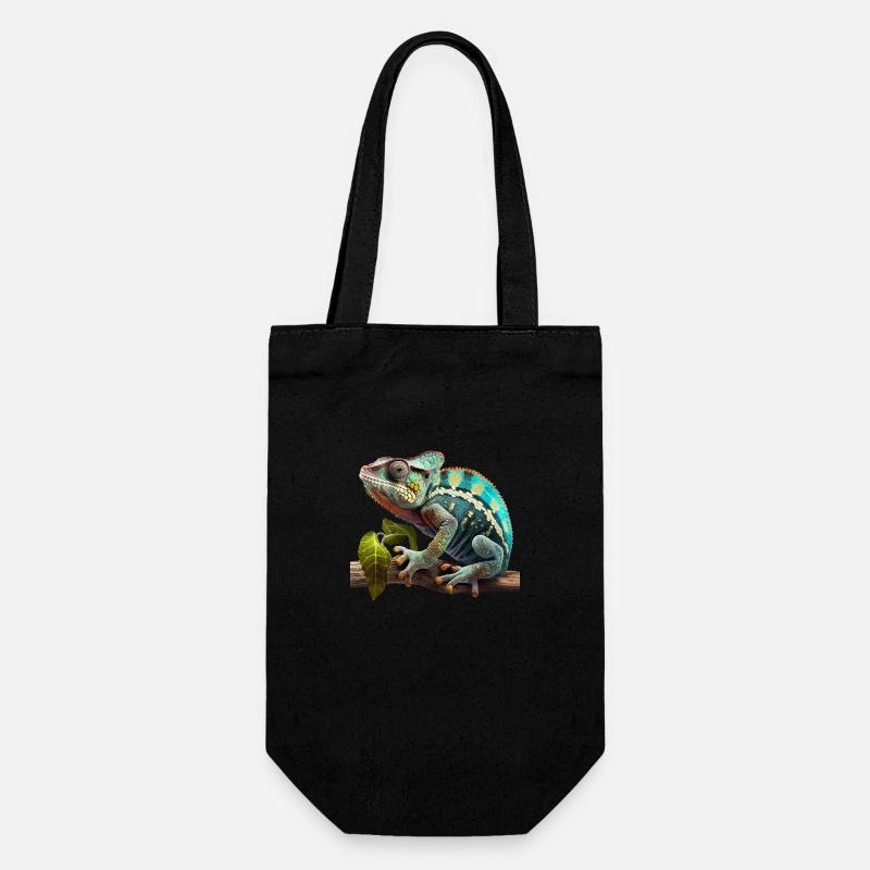 Caméléon sur branche - Sac à bouteille - noir