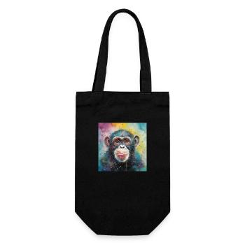 Modern & Colourful Chimpanzee Wall Art by Bodhi - Gift Bag for Bottles - black - Front