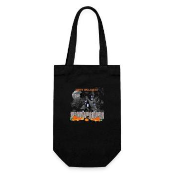 Halloween Bekleidung, Süßes oder saures, Halloween - Geschenkbeutel für Flaschen - Schwarz - Vorne