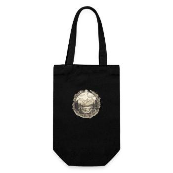 Natur Abenteuer Wandern Camping Design - Geschenkbeutel für Flaschen - Schwarz - Vorne