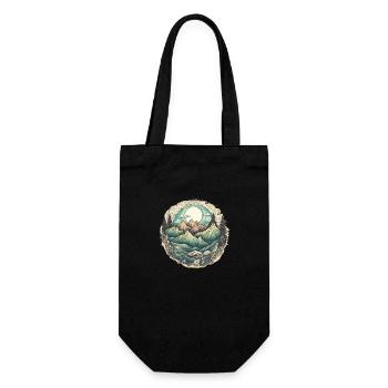 Natur Abenteuer Wandern Camping Design - Geschenkbeutel für Flaschen - Schwarz - Vorne