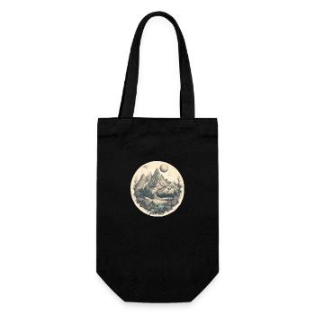 Natur Abenteuer Wandern Camping Design - Geschenkbeutel für Flaschen - Schwarz - Vorne