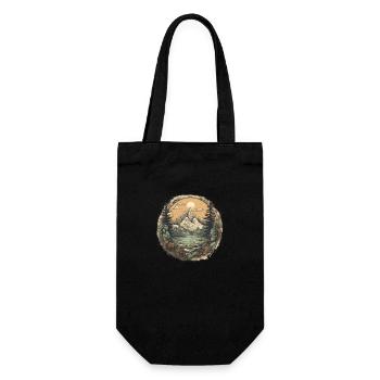 Natur Abenteuer Wandern Camping Design - Geschenkbeutel für Flaschen - Schwarz - Vorne