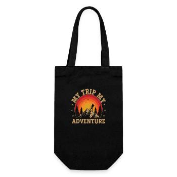 My Trip my Adventure - Geschenkbeutel für Flaschen - Schwarz - Vorne