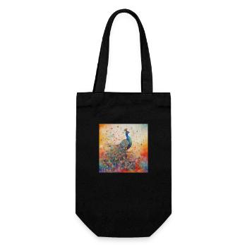 Modern & Colourful Peacock Wall Art by Bodhi - Gift Bag for Bottles - black - Front