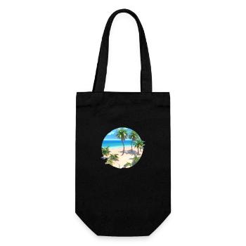 Sommerurlaub Palmen Insel Sonne Palme Strand - Geschenkbeutel für Flaschen - Schwarz - Vorne