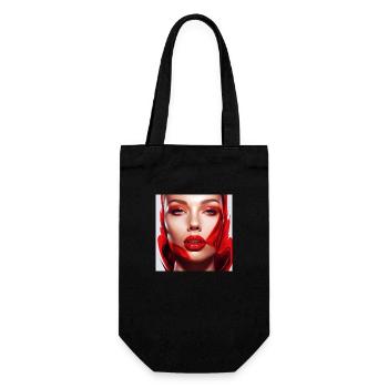 Femme sexy aux lèvres rouges - Sac à bouteille - noir - Devant