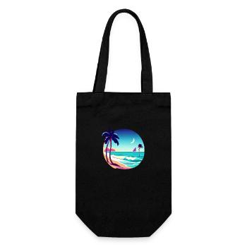 Sommerurlaub Palmen Insel Sonne Palme Strand - Geschenkbeutel für Flaschen - Schwarz - Vorne