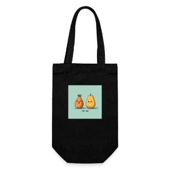 Orange und Birne - Geschenkbeutel für Flaschen - Schwarz - Vorne