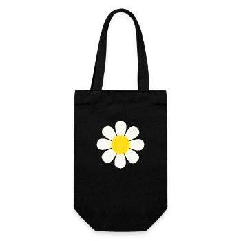 Gänseblümchen Blume Daisy Flower - Geschenkbeutel für Flaschen - Schwarz - Vorne