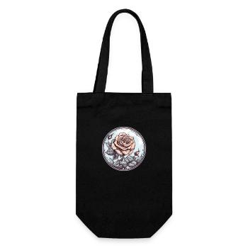 Vintage Rose - Geschenkbeutel für Flaschen - Schwarz - Vorne