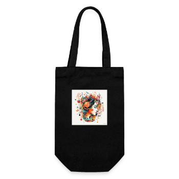 Retro Rhythms: Eine Ode an die Musik - Geschenkbeutel für Flaschen - Schwarz - Vorne