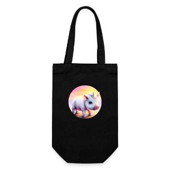 Unicorn pig in sunset - Gift Bag for Bottles - black - Front