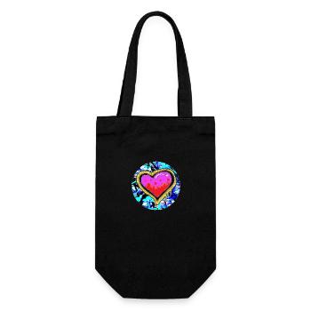 graffiti heart 1 - Gift Bag for Bottles - black - Front