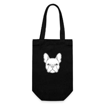 Französische Bulldogge Frenchie Boston Terrier - Geschenkbeutel für Flaschen - Schwarz - Vorne
