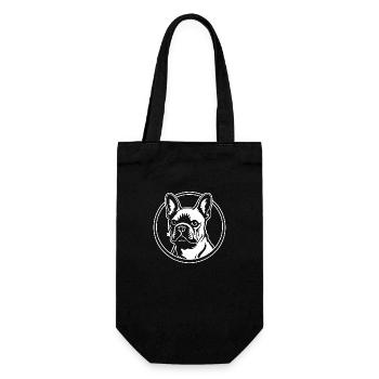Französische Bulldogge Frenchie Boston Terrier - Geschenkbeutel für Flaschen - Schwarz - Vorne