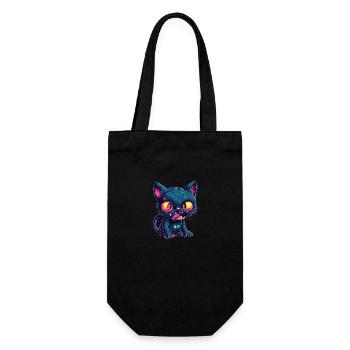 Halloween Zombie Katze - Niedliche gruselige Katze - Geschenkbeutel für Flaschen - Schwarz - Vorne