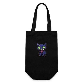 Halloween Zombie Katze - Niedliche gruselige Katze - Geschenkbeutel für Flaschen - Schwarz - Vorne