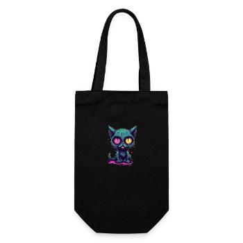 Halloween Zombie Katze - Niedliche gruselige Katze - Geschenkbeutel für Flaschen - Schwarz - Vorne