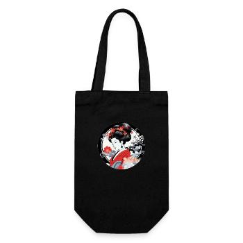 Geisha Japon Dessin - Sac à bouteille - noir - Devant