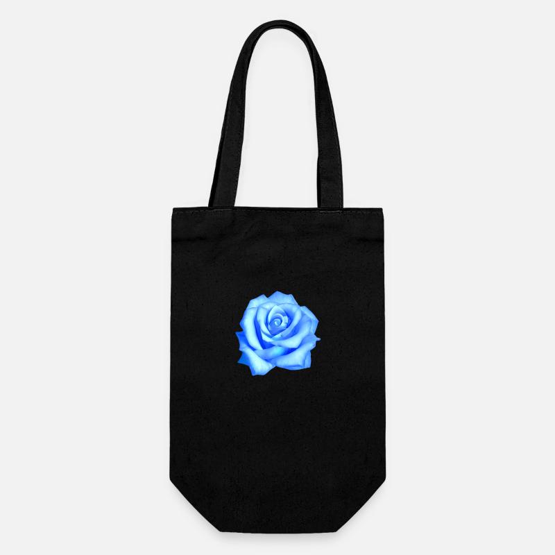 Blaue Rose - Geschenkbeutel für Flaschen - Schwarz