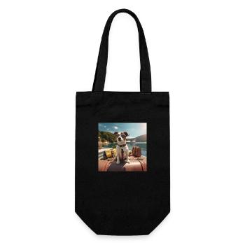 Jack Russell Terrier wearing sunglasses on vacation - Gift Bag for Bottles - black - Front