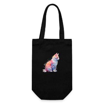 Sweet color Sprinkles Cat Splash Shirt Design - Gift Bag for Bottles - black - Front