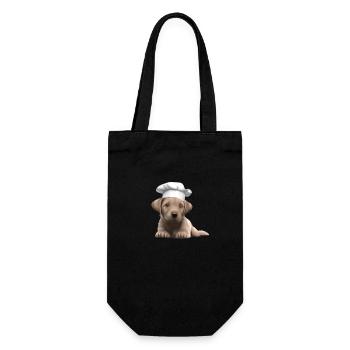 Labrador Retriever Gastronom Kochen Hundewelpe - Geschenkbeutel für Flaschen - Schwarz - Vorne