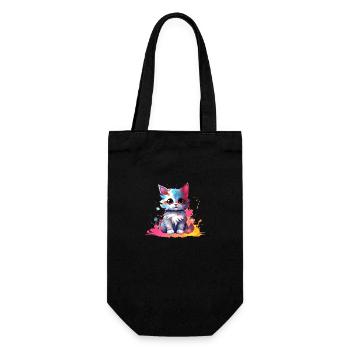 Unique Cat splash Kitty Cat Print Design - Sac à bouteille - noir - Devant