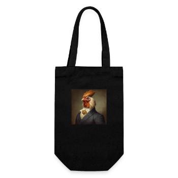 Chicken in a Suit - Victorian 1800s Style - Gift Bag for Bottles - black - Front
