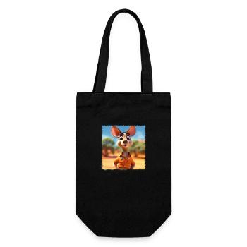 Kangourou mignon - Sac à bouteille - noir - Devant