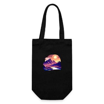 Mountains Hiking Mountain hikers Mountain hiking Hiking - Gift Bag for Bottles - black - Front