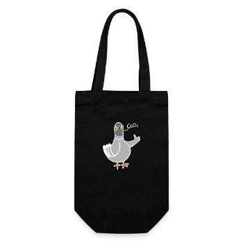 Coo / Cool Pigeon (Weiß) - Geschenkbeutel für Flaschen - Schwarz - Vorne