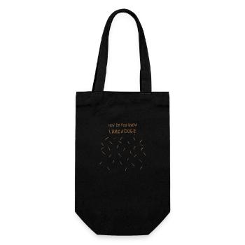 Woher weißt du, dass ich einen Hund habe (braune Hundehaare) - Geschenkbeutel für Flaschen - Schwarz - Vorne