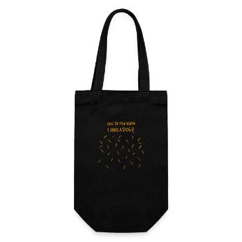 Comment savez-vous que j’ai un chien (cheveux jaune d’or) - Sac à bouteille - noir - Devant