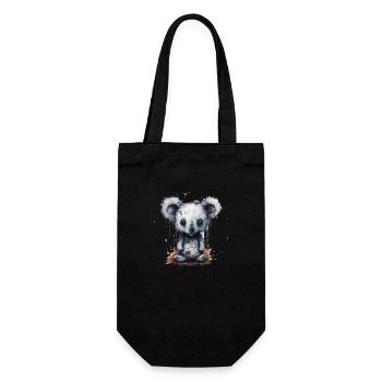 Cute Sad Koala - Gift Bag for Bottles - black - Front