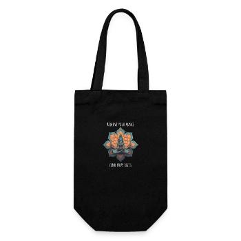 Women's Yoga Meditation Lotus Flower Design - Gift Bag for Bottles - black - Front