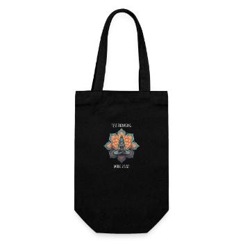 Frauen Yoga Meditation Lotusblume Design - Geschenkbeutel für Flaschen - Schwarz - Vorne