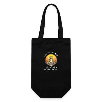 Yoga Meditation Frosch: Soul Discovery Apparel - Geschenkbeutel für Flaschen - Schwarz - Vorne