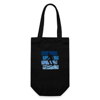 Vintage Geschenk Ski - Geschenkbeutel für Flaschen - Schwarz - Vorne