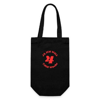 Ja, ich will die 4 Tage Woche - Geschenkbeutel für Flaschen - Schwarz - Vorne