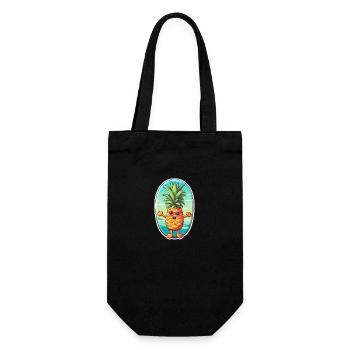 Pineapple Beach - Lustiges Sommerurlaubs-T-Shirt - Geschenkbeutel für Flaschen - Schwarz - Vorne