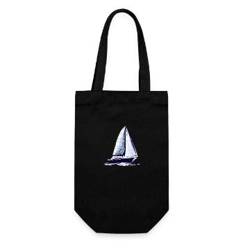 Segler Segelschiff Segeln Segelsport Segelboot - Geschenkbeutel für Flaschen - Schwarz - Vorne