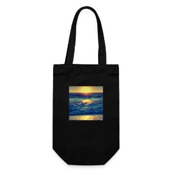 retro see sunset - Geschenkbeutel für Flaschen - Schwarz - Vorne