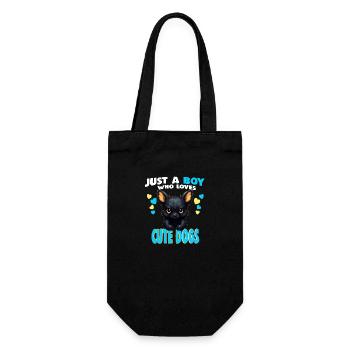 Just a Boy who Loves cute dogs - Gift Bag for Bottles - black - Front